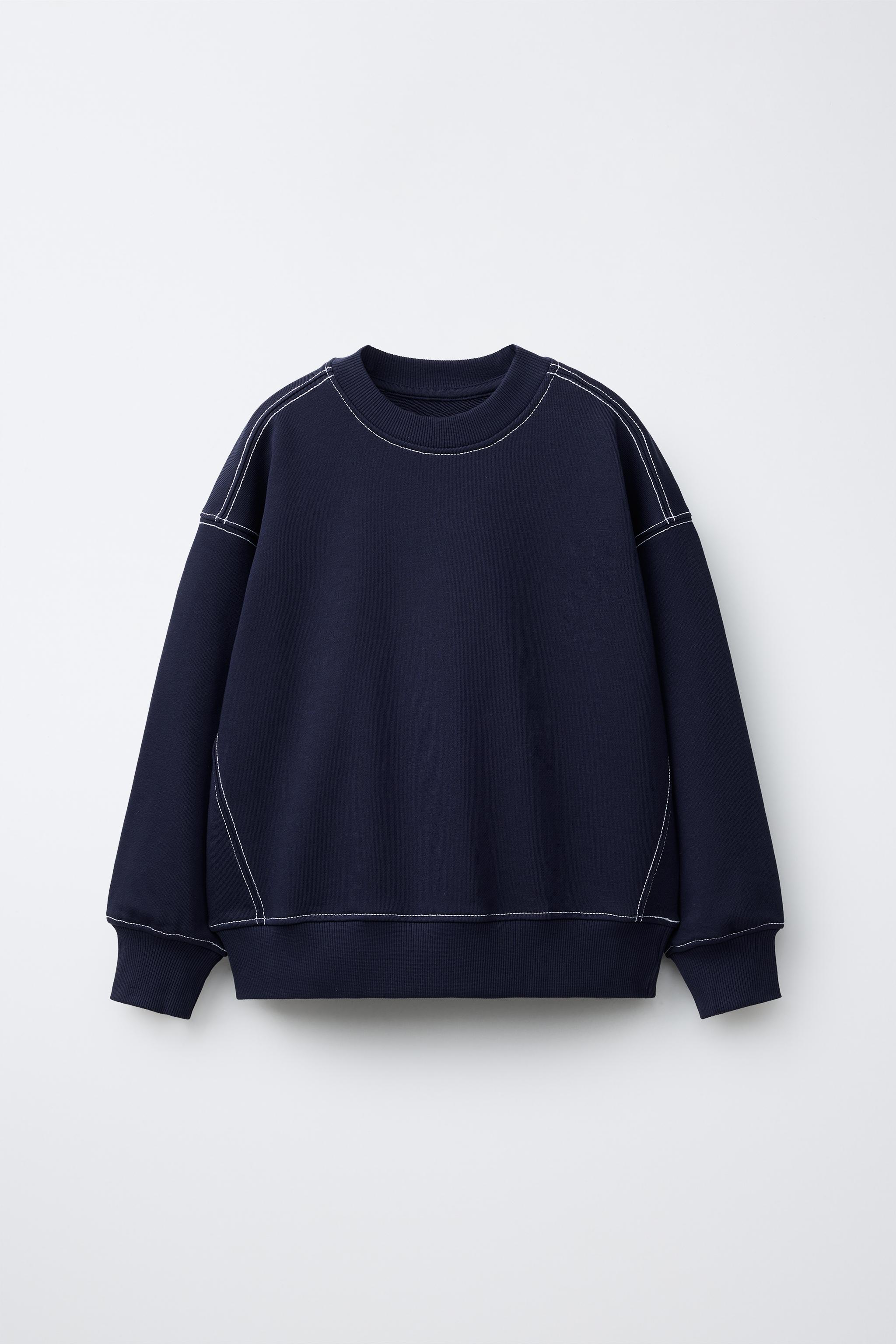 TOPSTITCH PLUSH SWEATSHIRT AND PANTS SET